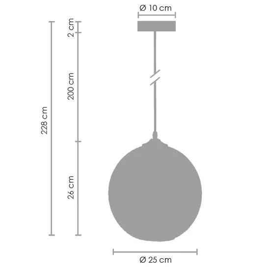 Lampa zwis Love bomb ST-5012 SMOKE Step ball przydymiona szara