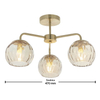 Lampa sufitowa Dimple 91968 Endon okrągłe klosze szklane mosiądz