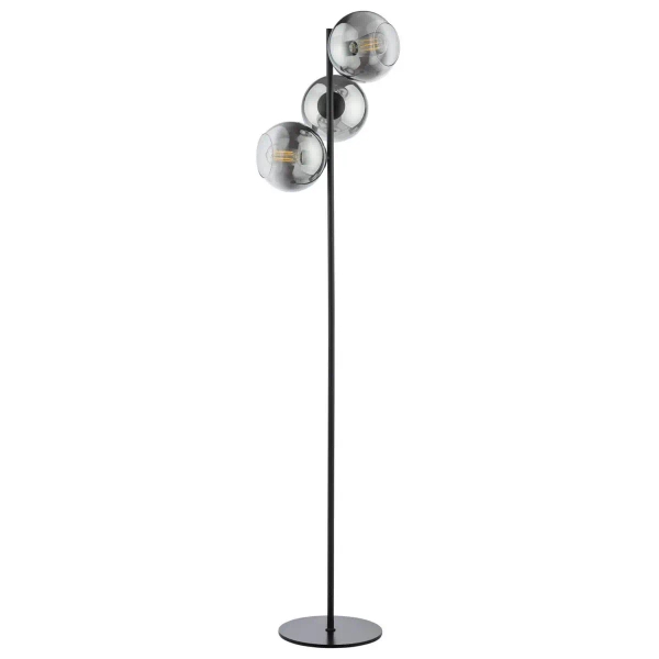 Kulista podłogowa lampa Lycia LYC4922 kule szklane czarne przydymione