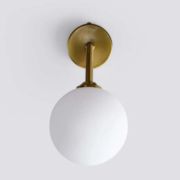Kinkiet LAMPA ścienna DORADO LP-002/1W Light prestige loftowa OPRAWA szklana kula miedziana biała