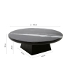 Minimalistyczny stolik kawowy DOVER MM001501100420 czarny żywica drewno 100cm