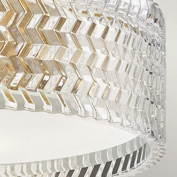 Okrągła lampa sufitowa Elle HK-ELLE-F-S-HB do salonu kryształowa mosiądz