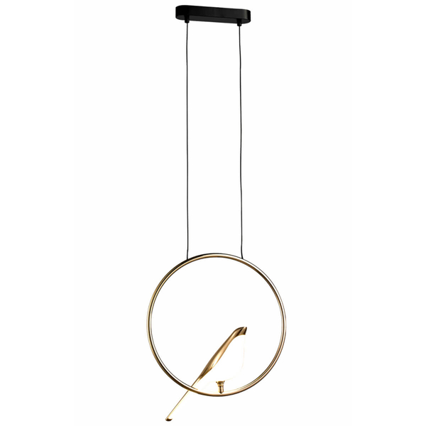 Wisząca lampa dekoracyjna Tit ST-9008P - 1 Step LED 10W 3000K ptak koło złote