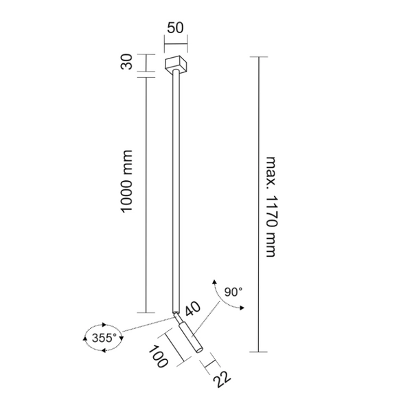Plafon LAMPA sufitowa KOSAME 7794 Shilo industrialna OPRAWA metalowa tuba regulowana czarna