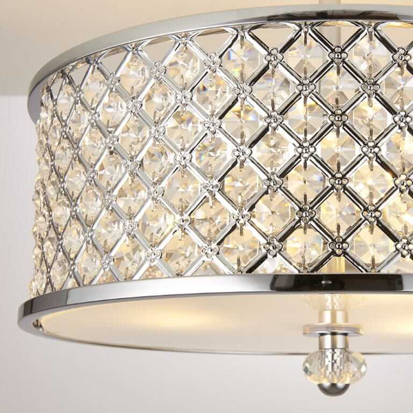 Kryształowa lampa sufitowa Hudson HUDSON-3CH Endon chrom przezroczysta