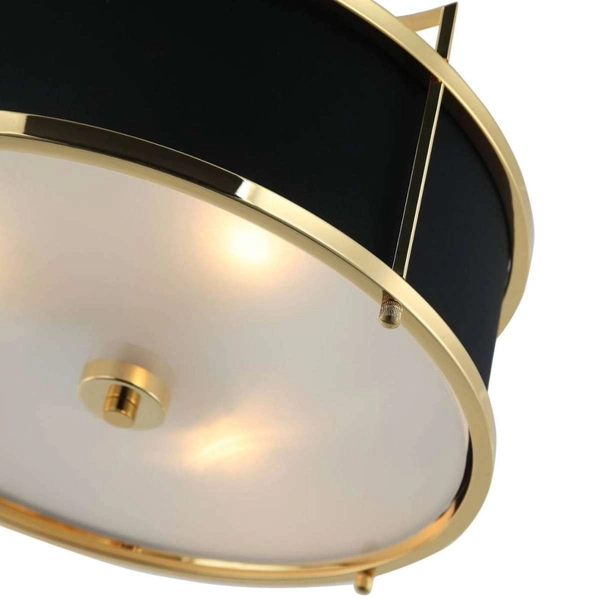 LAMPA okrągła Stanza Gold Nero S Orlicki Design wisząca OPRAWA abażurowa w stylu klasycznym czarna złota