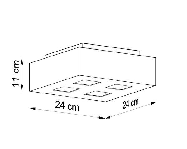 Downlight LAMPA sufitowa SL.0073 kwadratowa OPRAWA oczka PLAFON metalowa czarna