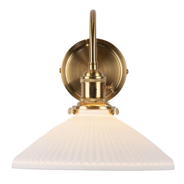 Ścienna lampa do sypialni Hadano HAD0740-10 ceramiczna mosiądz biały