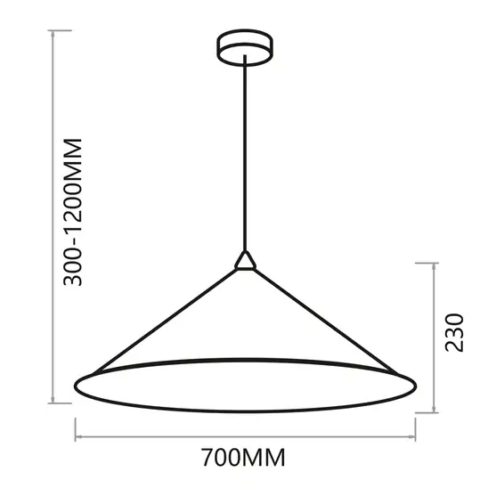 Lampa zwisająca nad stół FUJI MLP0646 do jadalni trójkątna czarna