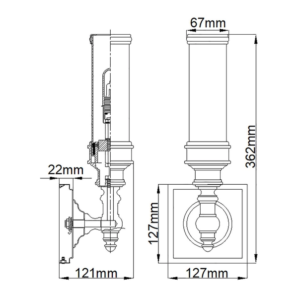 Ścienny kinkiet Payne FE-PAYN-OR1-BATH Feiss IP44 tuba biały chrom