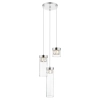 Wisząca lampa GEM P0389-03D-F4AC szklana metalowy tuby chrom przezroczyste