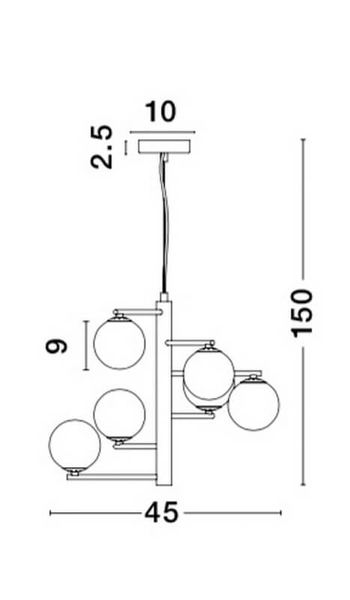 Loftowy żyrandol salonowy Talca balls nad stół złoty biały