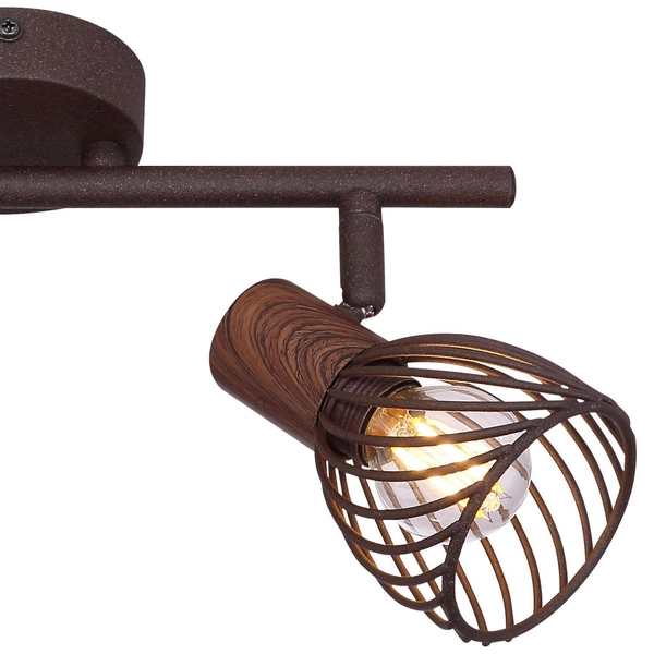 Sufitowa LAMPA art deco ISABELLE 54817-2 Globo metalowa OPRAWA plafon klatki druciane rdzawe