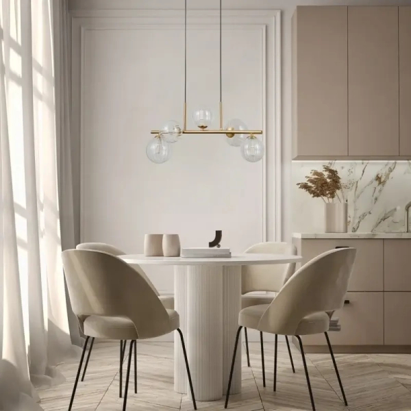 Wisząca lampa molekułowa Toledo PND-40717-5-HBR złoty przezroczysty