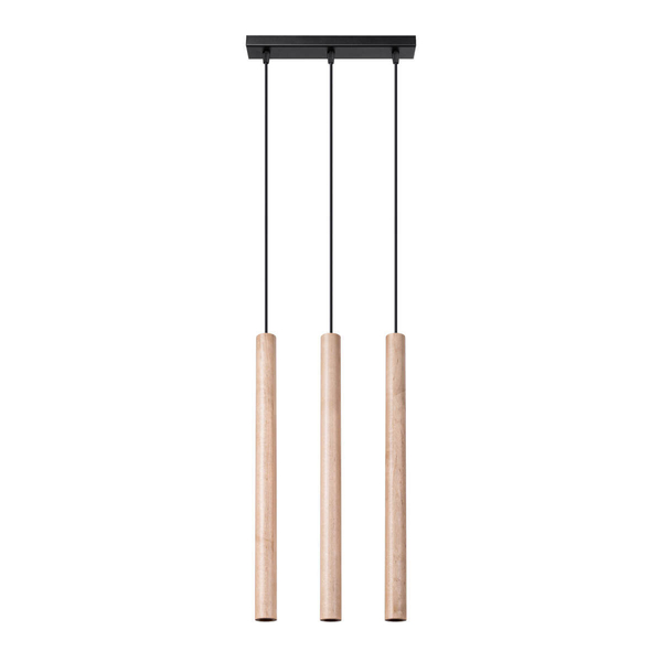 Potrójna lampa wisząca Pastelo SL.1267 tuba sople czarna