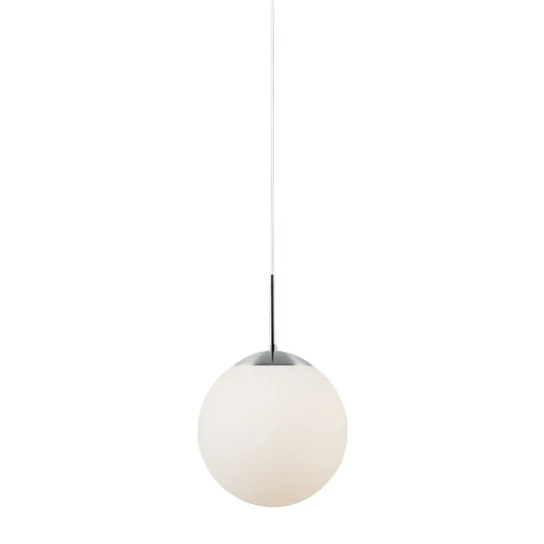 Kulista lampa wisząca do salonu CAFE 39553001 szklana biały srebrny