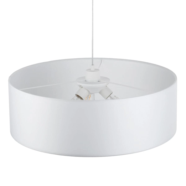 Lampa wisząca do salonu okrągła Rondo 4859 TK Lighting z tkaniny biała