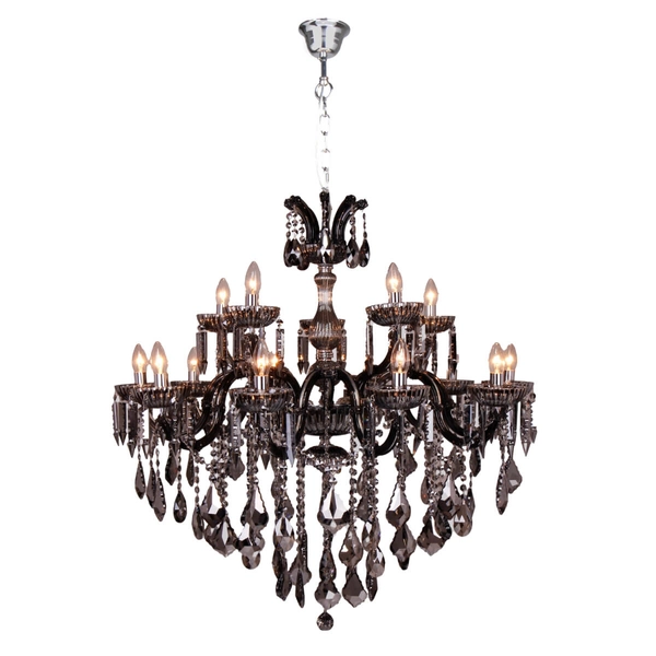 Wisząca lampa Chateau 17801/10+5 do sypialni Maria Teresa przydymiona chrom