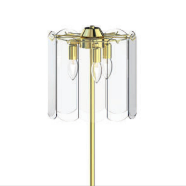 Podłogowa lampa szklana Nira ML3523-3-EGN Zumaline złoty przezroczysty