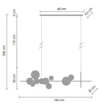 Wisząca lampa belka Orion MP0084-L90 Step LED 8W 3000K bańki szklane czarna