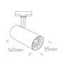 Sufitowa lampa szynowa trójfazowa TORN MYL.00087 LED 9,5W 3000K biała