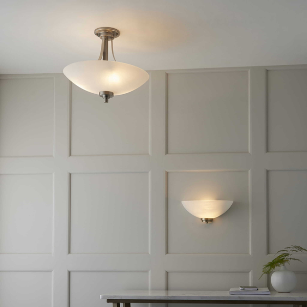 Szklana lampa sufitowa Welles WELLES-3SC Endon podtynkowa chrom biały