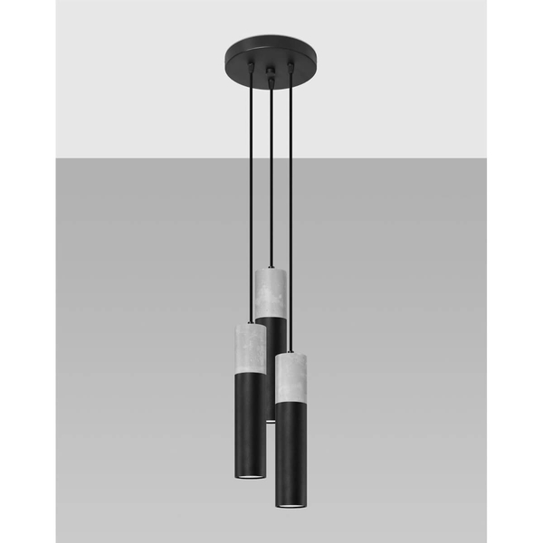 Wisząca lampa sypialniana SL.1081 nad łóżko czarna szara