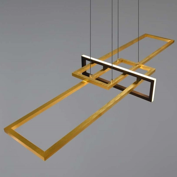 Wisząca lampa LED ZENITRA DL308320310 zwis 34W 3000K złote ramki