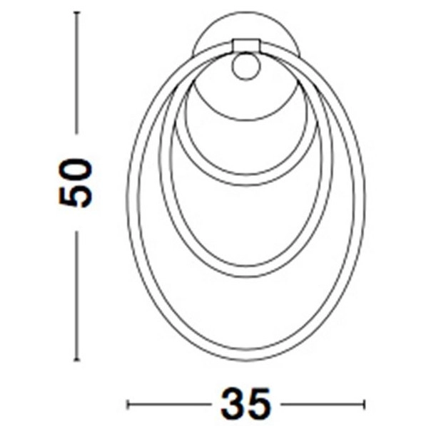 Ścienna LAMPA glamour DEAN LE41384 Luces Exclusivas okrąga OPRAWA kinkiet LED 29,5W 3000K metalowy pierścień ring złoty