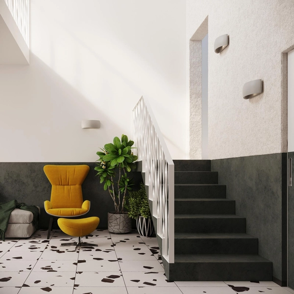 LAMPA ścienna SL.0875 półokrągła OPRAWA ceramiczny kinkiet szary