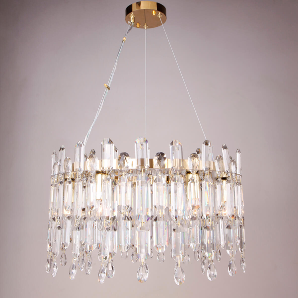 Pałacowa lampa wisząca Crown 9867-500 Zumaline crystals przezroczysta złota