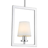 Abażurowa LAMPA wisząca LONDON P01007WH Cosmolight prostokątny ZWIS metalowy chrom