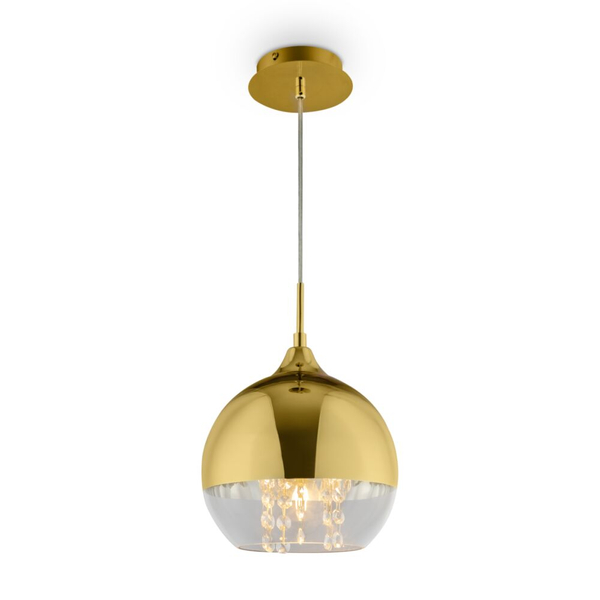 Kulista lampa wisząca Fermi P140-PL-110-1-G metalowa złota
