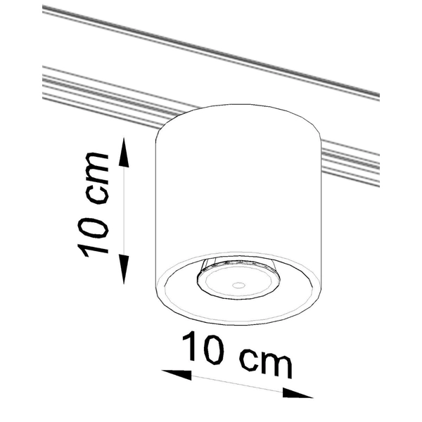 Metalowa lampa sufitowa do 3-fazowego systemu ORBIS MYL.00032 czarna