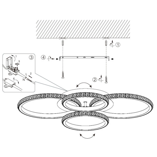Pierścieniowa lampa sufitowa Cires R67364132 LED 27W 4000K czarny