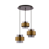 Lampa potrójna wisząca Spiega 33-09500 Candellux do salonu mosiądz czarna