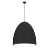 Lampa salonowa Gandra 5027+5055 Shilo półokrągła wisząca karbowana czarna
