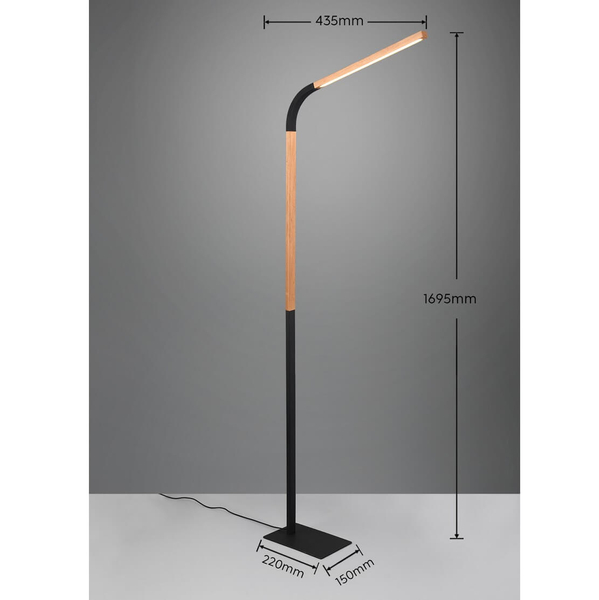 Gabinetowa lampa łukowa Norris 445210132 LED 14W 3000K czarna drewniana