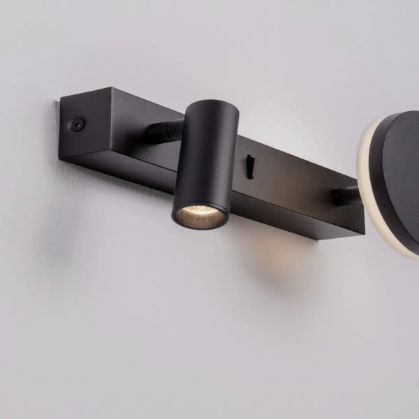 Podłużna ścienna lampa PAROTANI czarna LE44678 1xLED 9W 3000K tuba regulowana