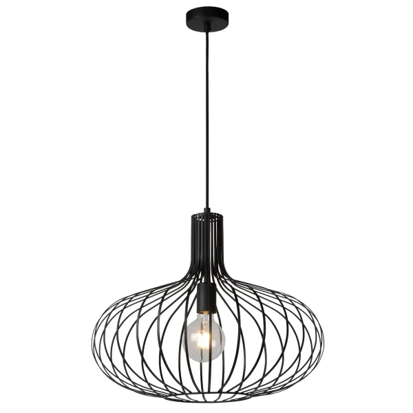 Lampa wisząca druciana Manuela 78374/50/30 Lucide do salonu metalowa czarna