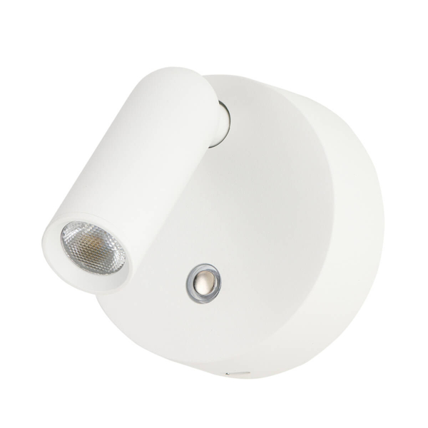 Minimalistyczny kinkiet tuba COMO AZ5629 LED 3W 3000K włącznik biały