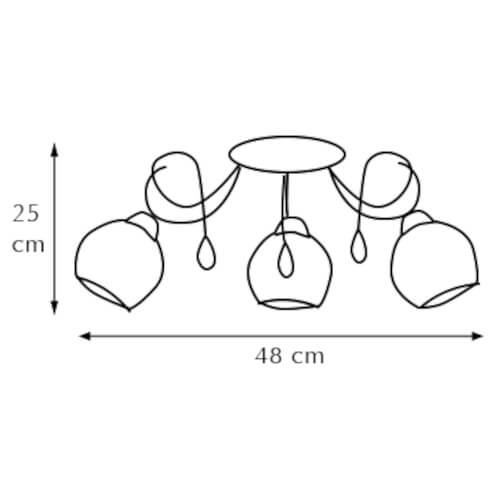 Antyczna lampa sufitowa 8977/3 21QG kryształki mosiądz