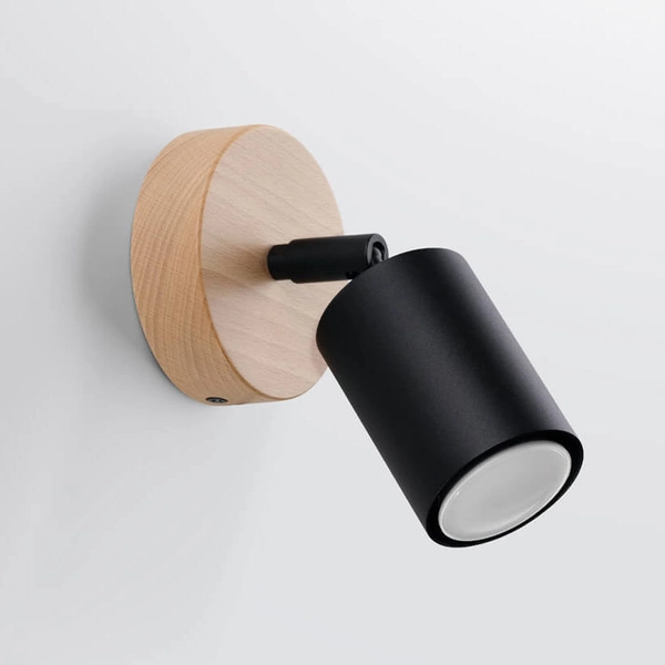 Kinkiet ścienny Verdo SL.1290 sopel regulowany drewniany czarny