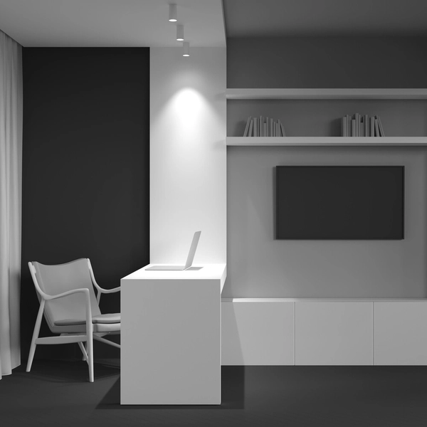 Sufitowa LAMPA spot FOCUS S C052CL-01W Maytoni metalowa OPRAWA plafon tuba biała