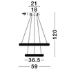 Metalowy ring wiszący Ameca LE42818 LED 41,5W 3000K złoty biały