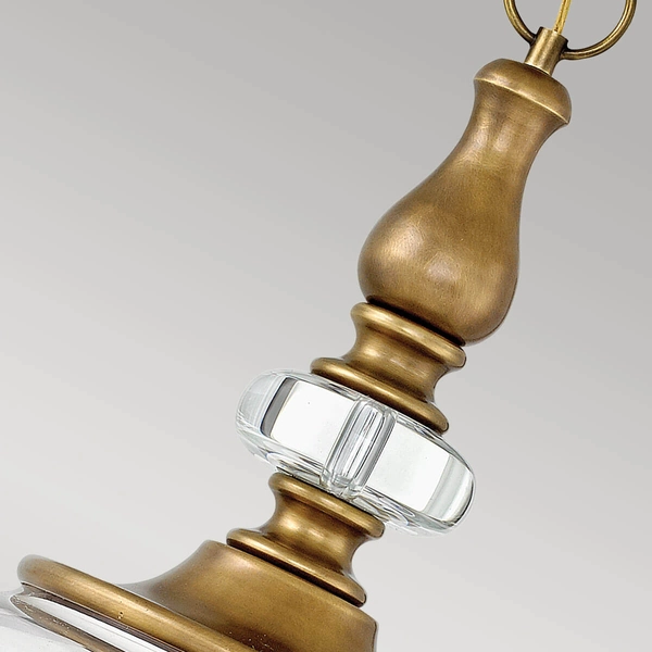 Lampa retro wisząca Wexley HK-WEXLEY-5P-HB Hinkley szklana mosiądz