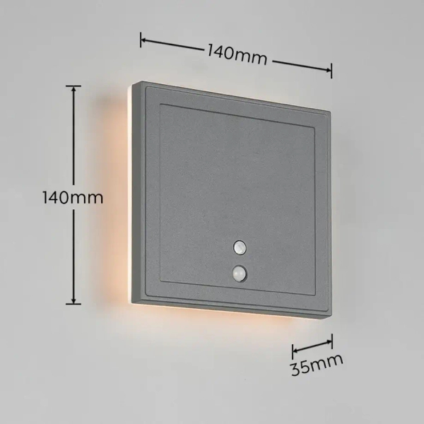Kinkiet z czujnikiem FORTALEZA R23056242 LED 2W 3000K IP54 antracyt