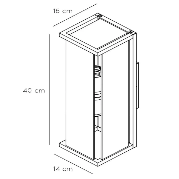 Podłużny kinkiet ścienny CLAIRE 27883/02/30 Lucide IP54 loft antracyt