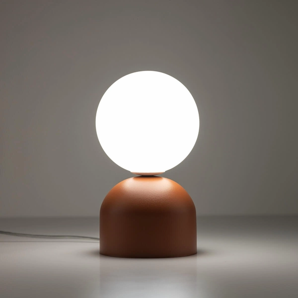 Lampka stolikowa do biura Miki 16042 bombka bańka biała ceglana