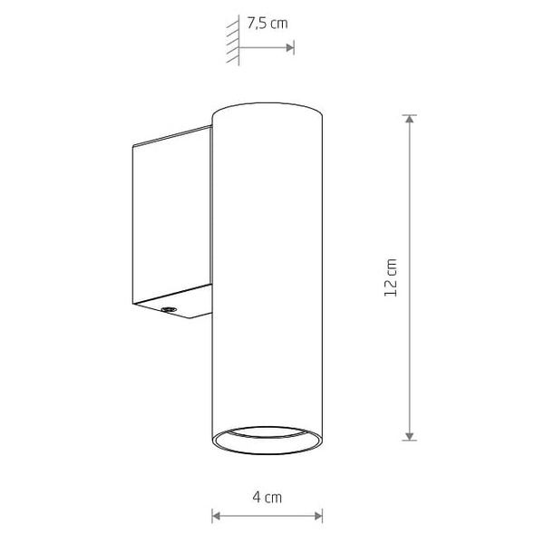 Podłużna lampa ścienna tuba Fourty 10888 Nowodvorski sypialniana jedwabisty szary